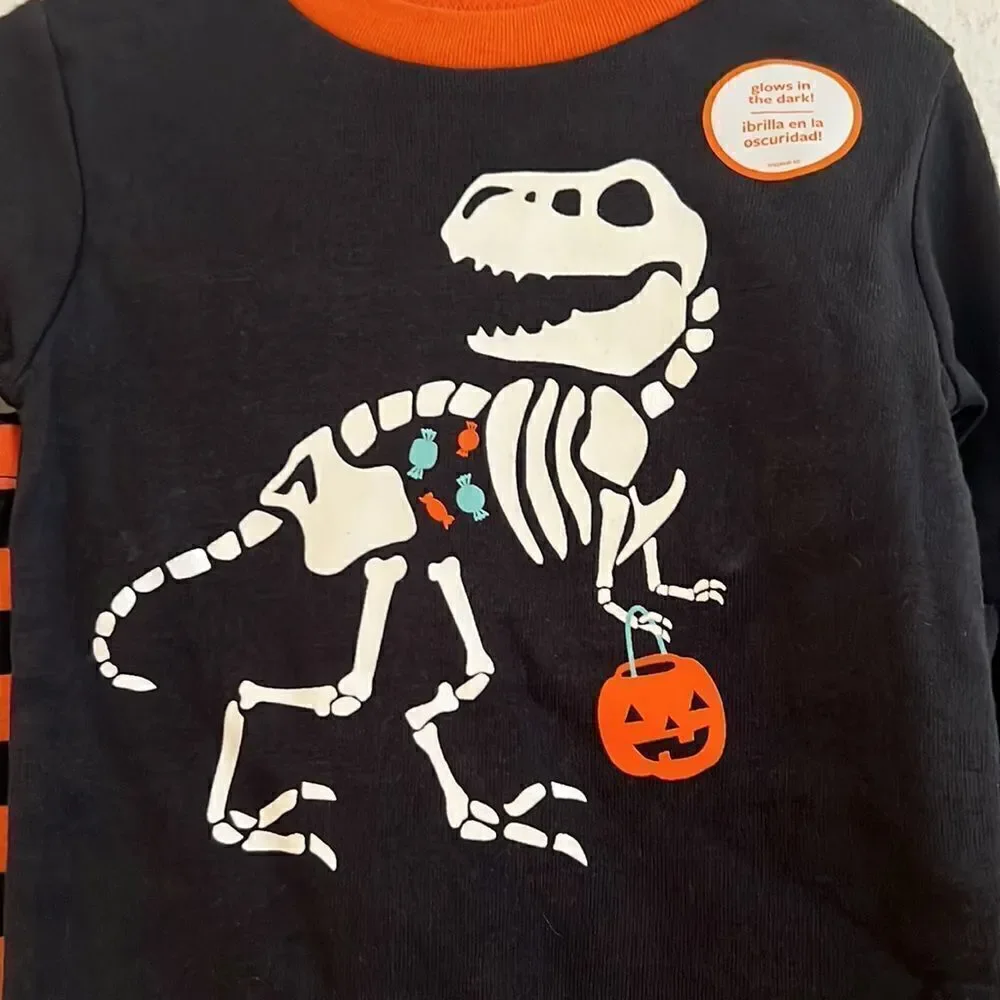 Carter’s Infant/Baby 100% Cotton  4 Piece Halloween Dinosaur Print PJ’s  18m